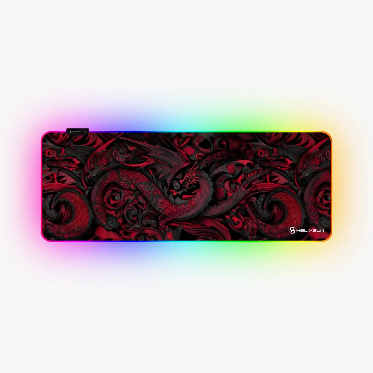 Helixsun Smaug Red RGB kenarlı speed gaming mousepad